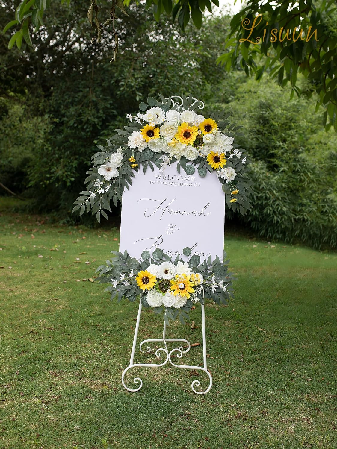 Wedding Arch Flowers, Artificial Flowers for Decoration, Large Flower Swag for Boho Styles Wedding Ceremony Floral Decor - Pack of 2