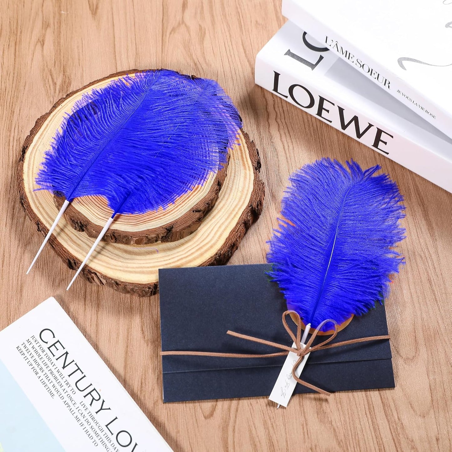 SOGUGOM Blue Craft Ostrich Feathers - 30PCS 6-8 inch Ostrich Feathers Kit for Centerpieces, Kindergarten Crafts, Dream Catchers and DIY Projects(Royal Blue)