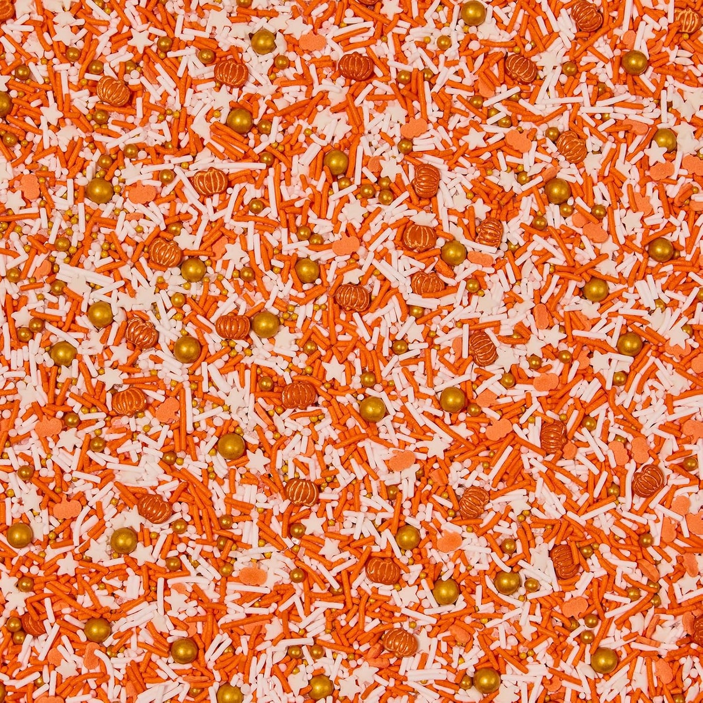 Fancy Sprinkles Limited Edition Fall and Halloween Harvest Glow Crunchy Sprinkles in White and Orange with Candy Pumpkin Pieces (0.5c)