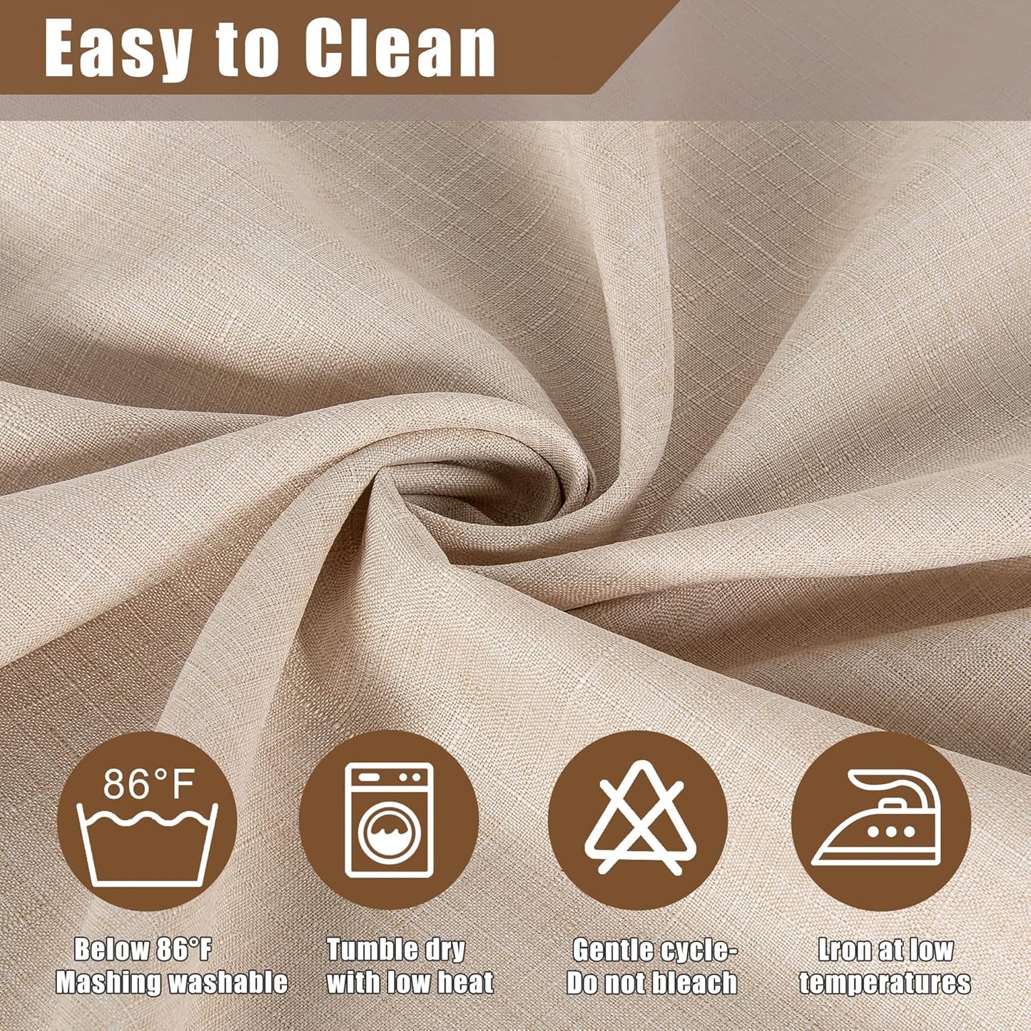 Fitable Faux Linen Round Tablecloths 60 Inches - 6 Pack Neutral Table Clothes Faux Burlap Table Covers for Kitchen, Dining Room, Party, Farmhouse, Outdoor (Great for 20"-48" Round Tables, Beige)