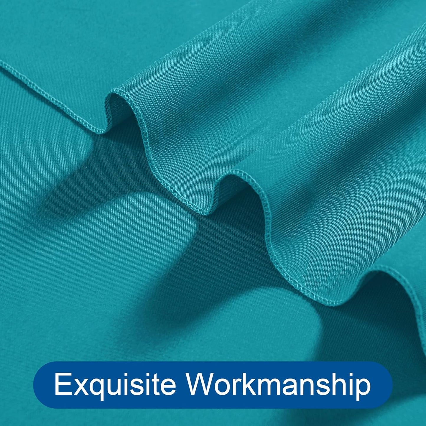 DWCN 10x10 FT Turquoise Backdrop Curtains for Parties, Photography Backdrop Drapes with Rod Pockets for Wedding Decorations Stage Birthday Family Gatherings, 2 Panels 5ft x 10ft