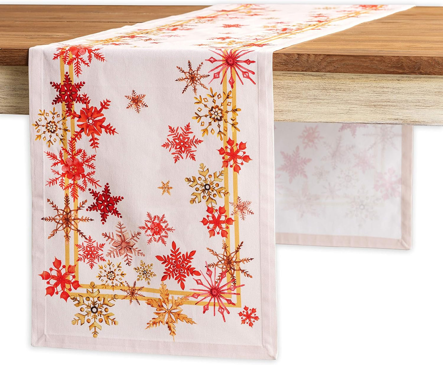 Maison d' Hermine Table Runner 100% Cotton Single Layer Table Runners 48 inches Long for Thanksgiving Christmas Decorations Home Kitchen Dining Party Wedding (Crystal Star, 14.5" x 48")