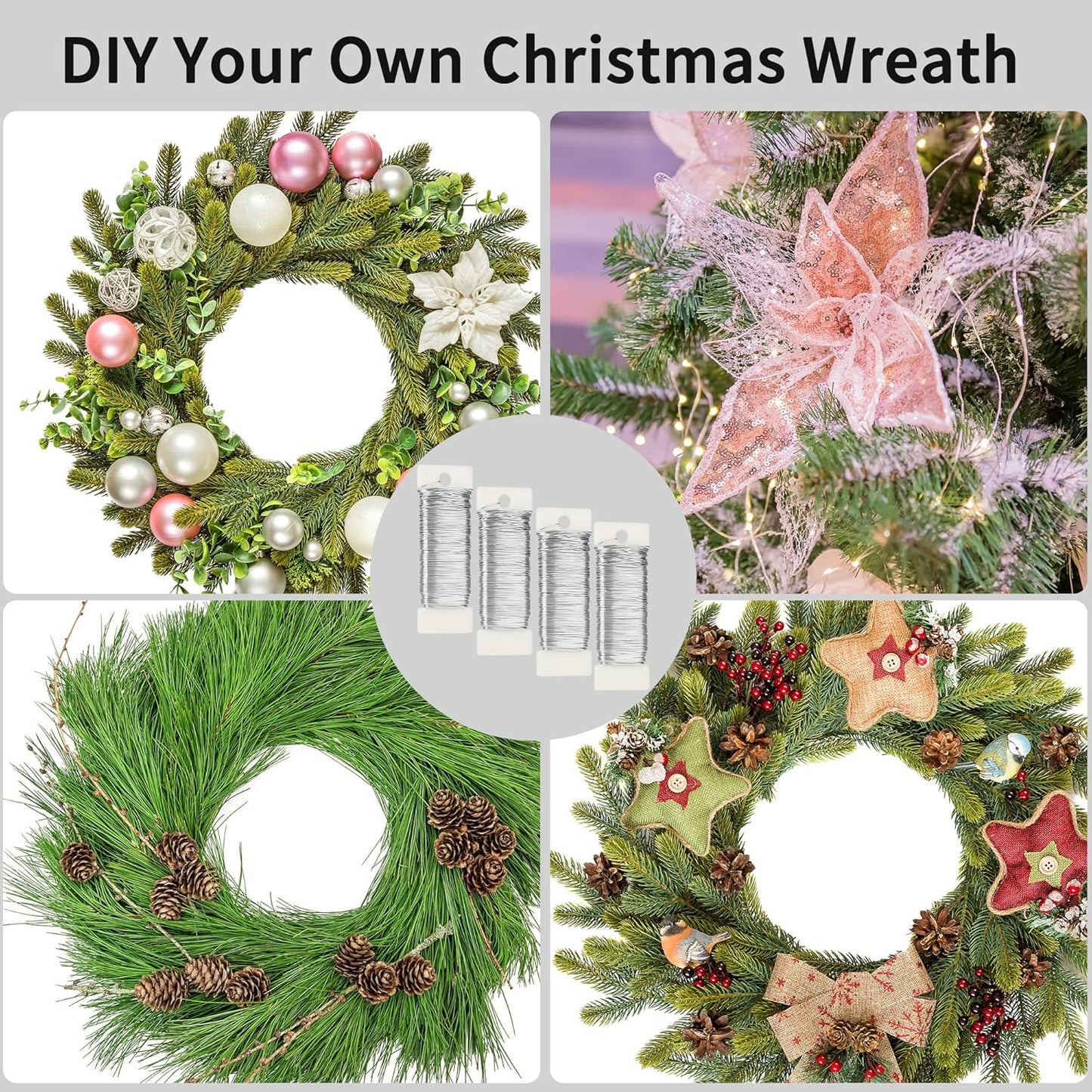 Silver Floral Wire - 152 Yards, 22 Gauge, Flexible for Flower Arrangement, Garland, Wreaths, Plant Crafts