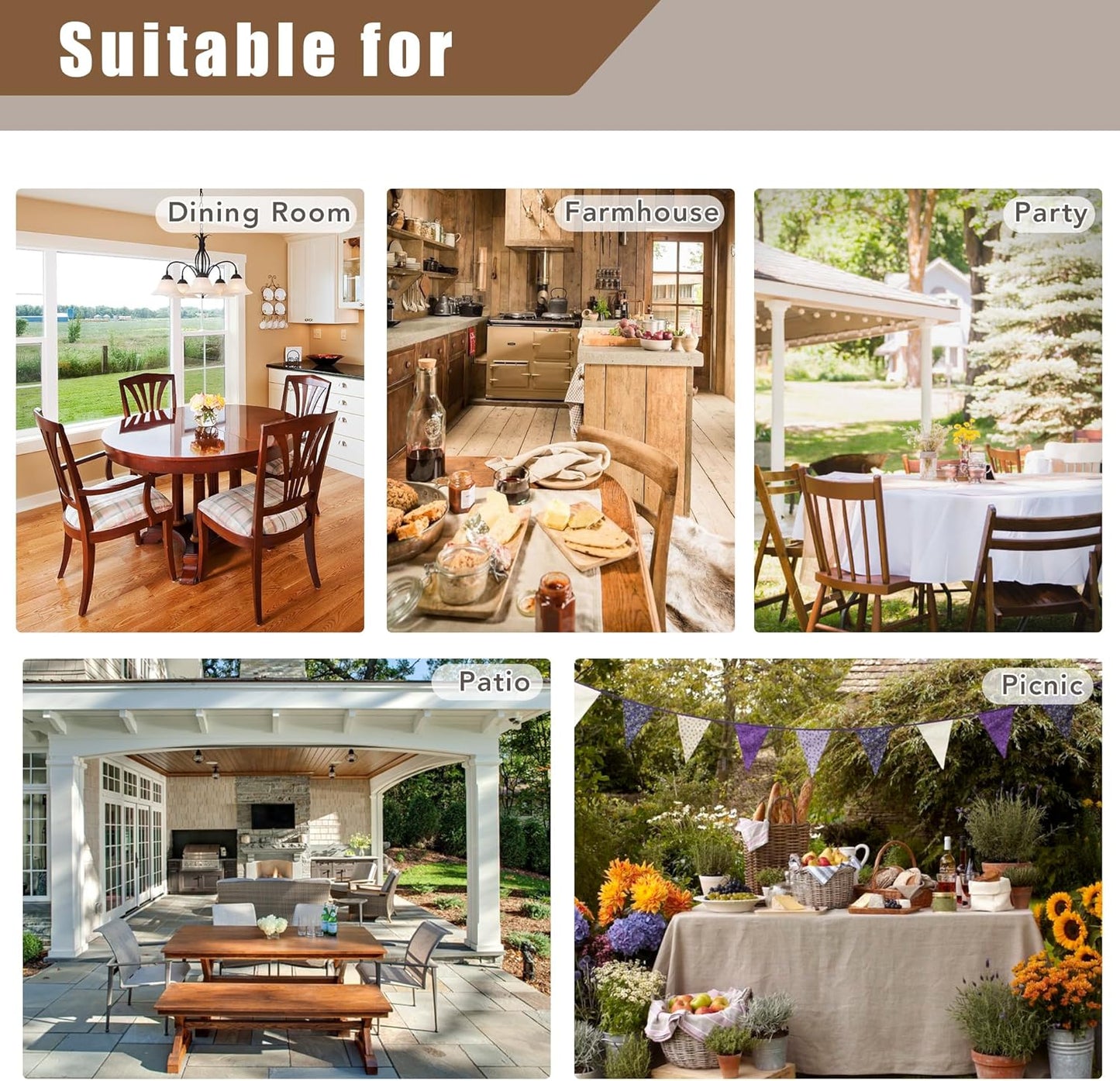 Fitable 2 Pack Faux Linen Christmas Tablecloths, Burlap Textured Table Cloth Rectangle, Decorative Table Covers for Winter Holiday Kitchen Dining Party Farmhouse (Hunter Green, 60 x 120 Inch)