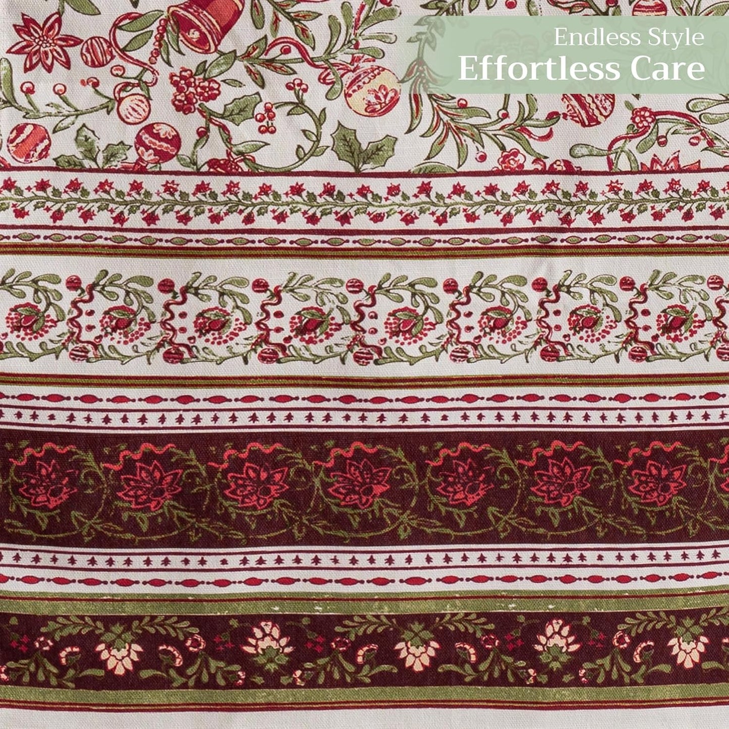 Maison d' Hermine Table Runner 100% Cotton Single Layer Table Runners 72 inches Long for Thanksgiving Christmas Decorations Home Kitchen Dining Party Wedding (Reveillon Au Jardin, 14.5" x 72")