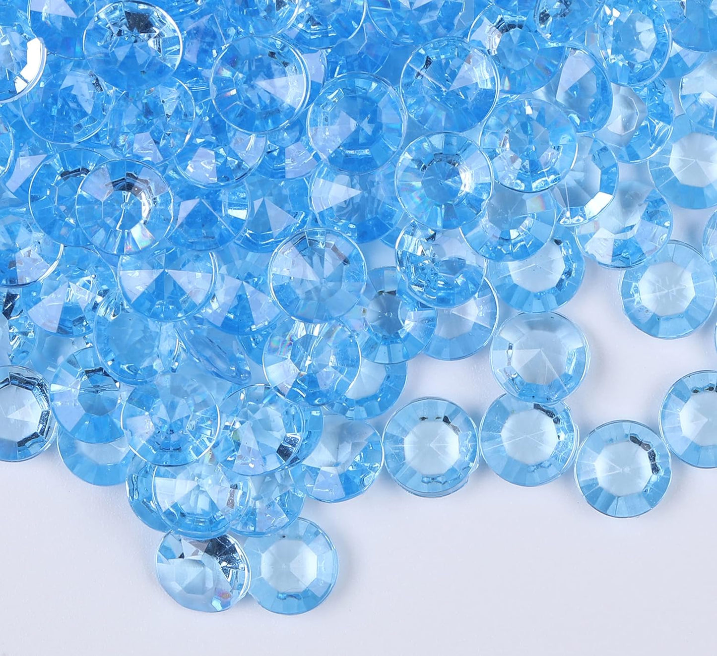 1000pcs/ Pack Wedding Table Acrylic Diamond Scatter Crystals Confetti Acrylic Gems Vase Fillers Rhinestones for Wedding, Bridal Shower, Vase Beads Decorations (10mm, Light Blue)