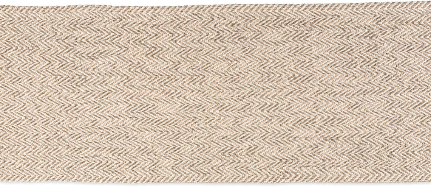 DII Woven Basic Tabletop Collection Chevron Table Runner, 15x72, Stone