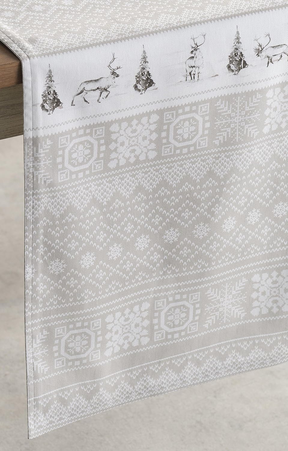 Maison d' Hermine Table Runner 100% Cotton Single Layer Table Runners 36 inches Long for Thanksgiving Christmas Decorations Home Kitchen Dining Party Wedding (Cozy Christmas, 14.5" x 36")