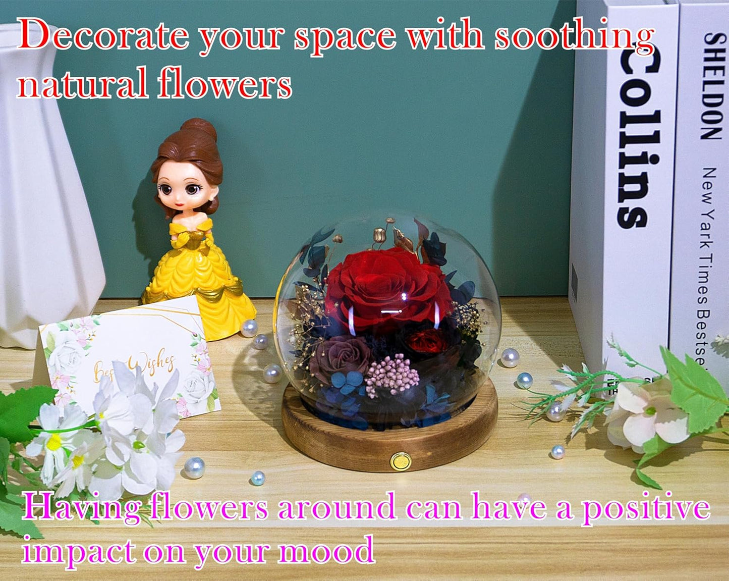 Valley of Rain & Forest Long-Lasting Real Flowers, Unique Floral Gift For you to send Love for All Occasions, for Indoor Decoration (Red Rose, Brown Rose, Black-Red Austin Rose)