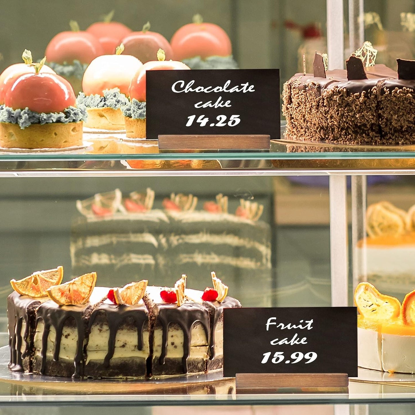 3 Pack 8.7x12 in Desktop Small Chalkboard Sign with Wood Base