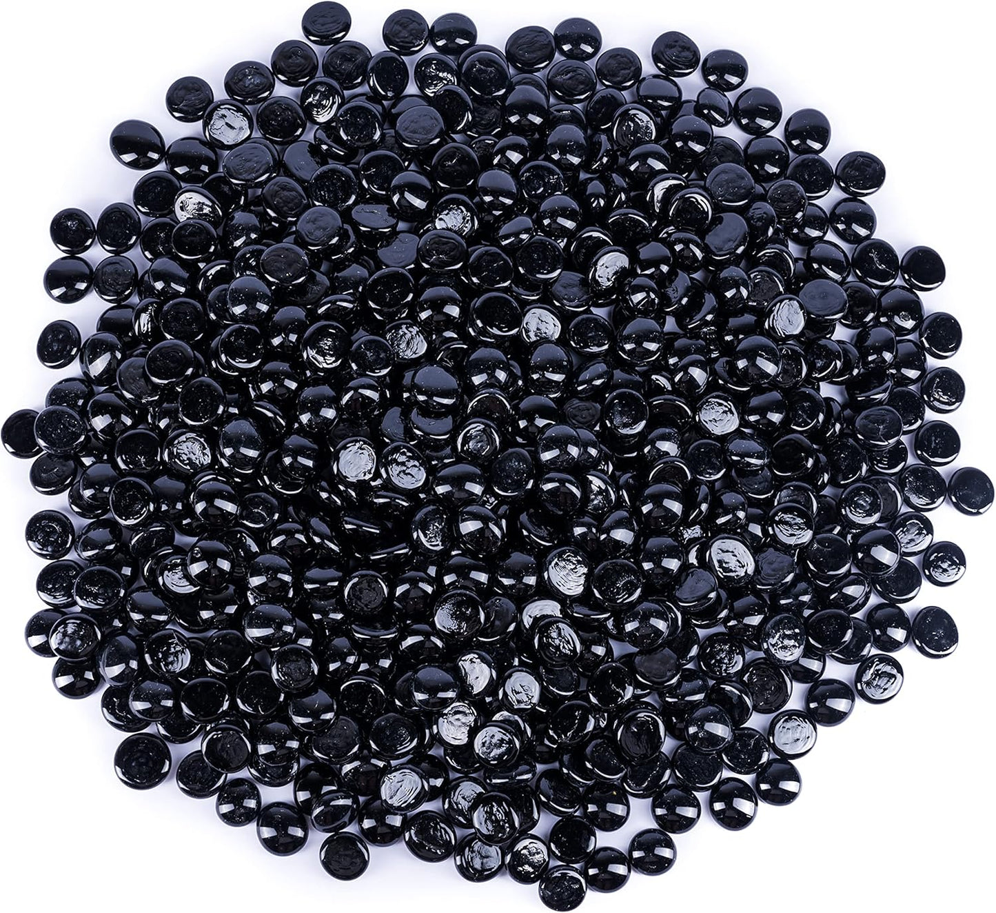 Galashield Flat Glass Marbles for Vases Black Glass Gems Beads Pebbles Vase Filler (5 LBS, Approx. 540 PCS)