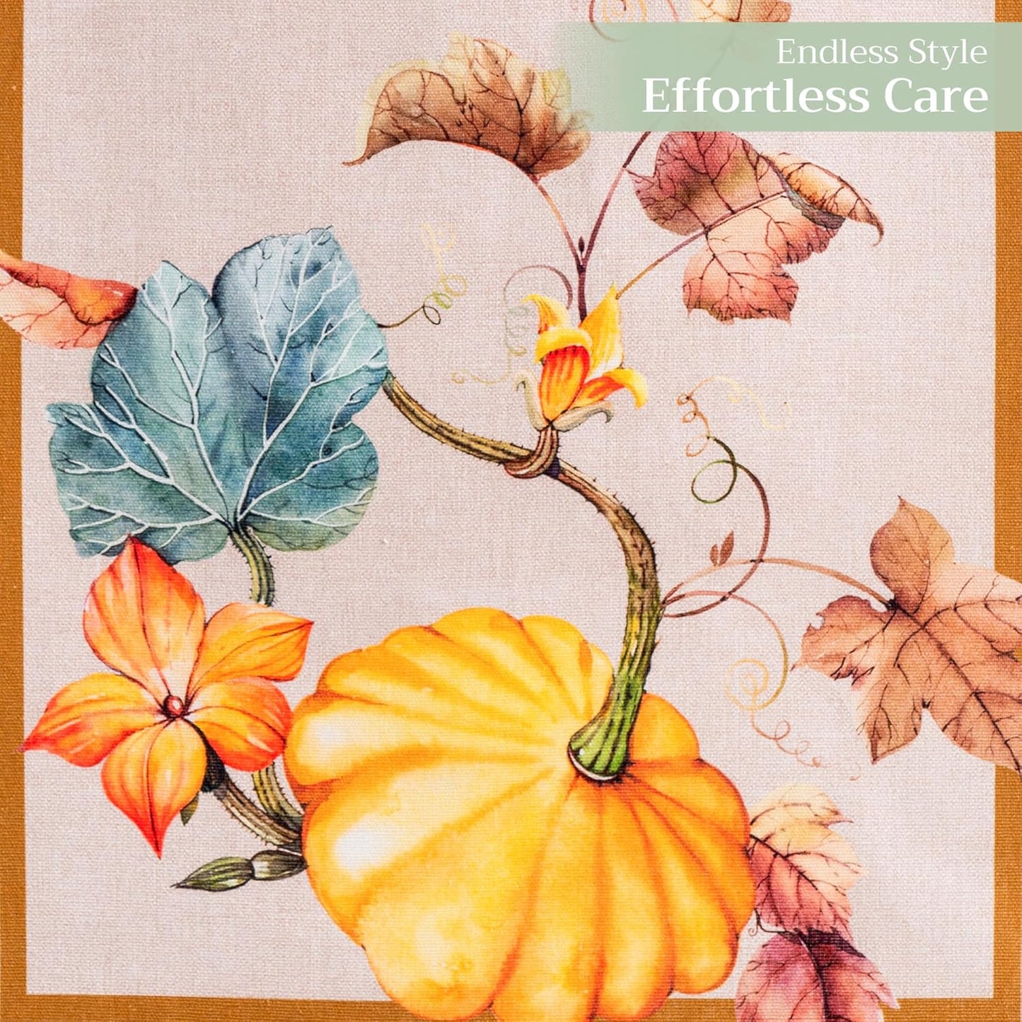 Maison d' Hermine Table Runner 100% Cotton Double Layer Table Runners 72 inches Long for Thanksgiving Christmas Decorations Home Kitchen Dining Party Wedding (Potiron, 14.5" x 72")