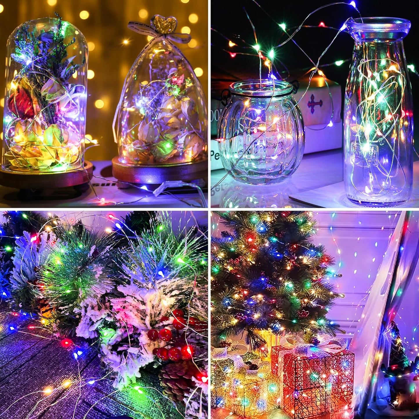 6 Pack Fairy Lights Battery Operated - 7ft 20 Led Twinkle Lights 3 Modes, Multi-Colored Bulk Mini String Lights Waterproof for Mason Jars Vases DIY Party Wedding Decoration Christmas
