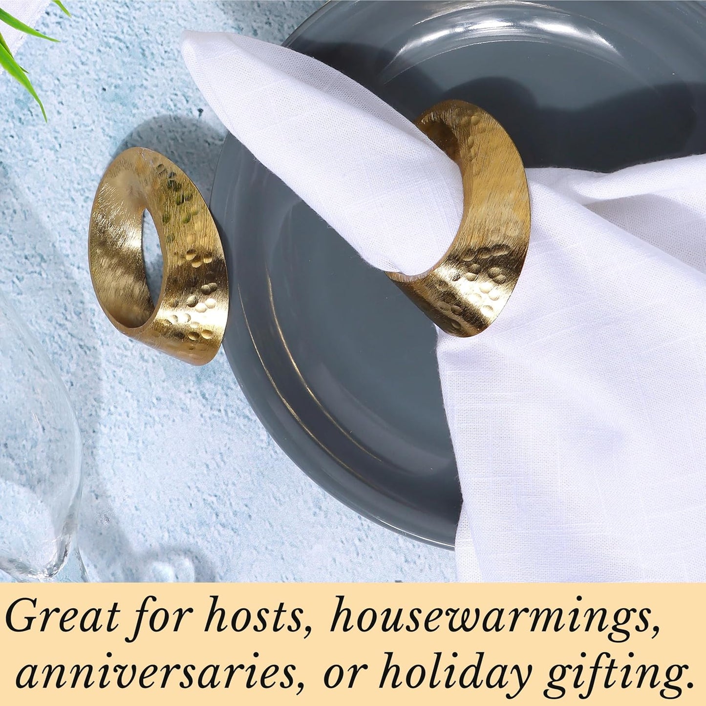 Metal Napkin Rings Set of 12 - Gold Mobius Design for Table Decor, Elegant Napkin Holders for Dinner, Wedding, Party, Holiday, Thanksgiving, Christmas & Everyday Use - ALPHA Living HOME