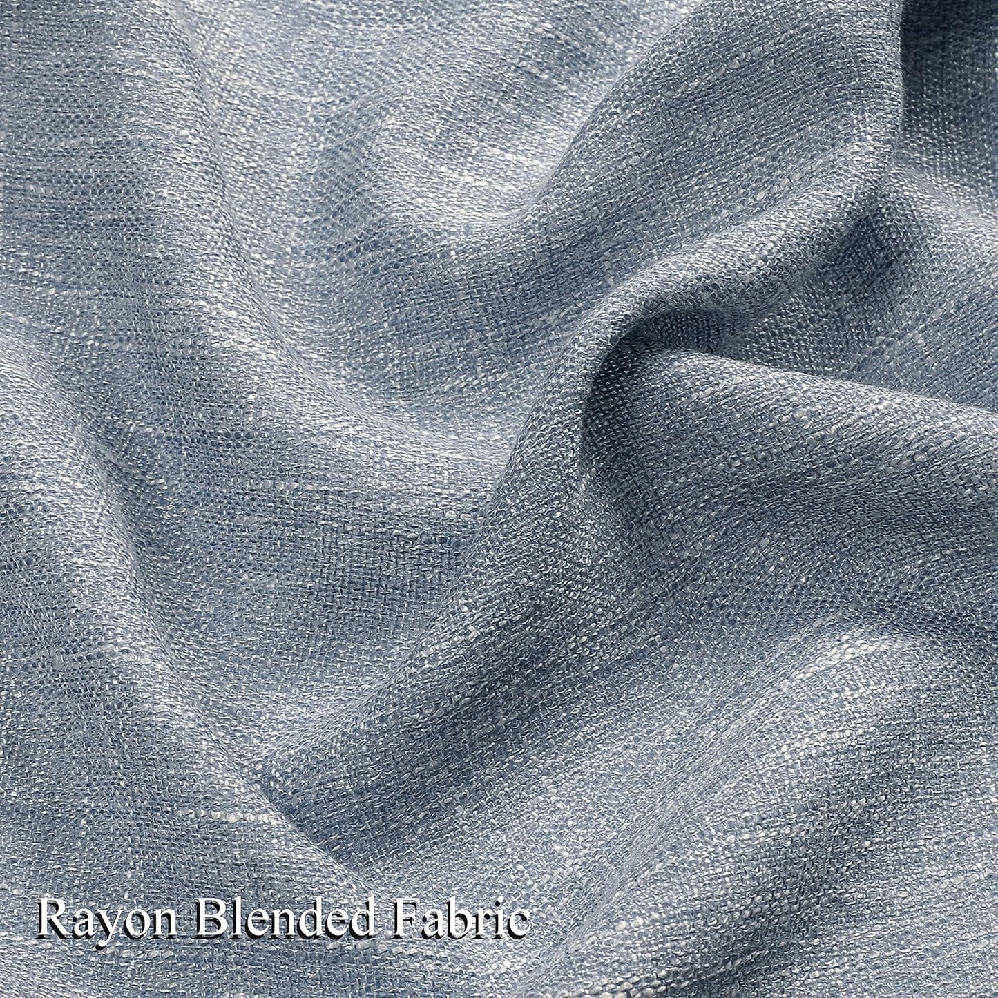 Vision Home Blue Pinch Pleated Semi Sheer Curtains Textured Light Filtering Window Curtains 120 inch for Living Room Bedroom Rayon Blend Chambray Blue Pinch Pleat Drapes with Hooks 2 Panels 40"Wx120"L