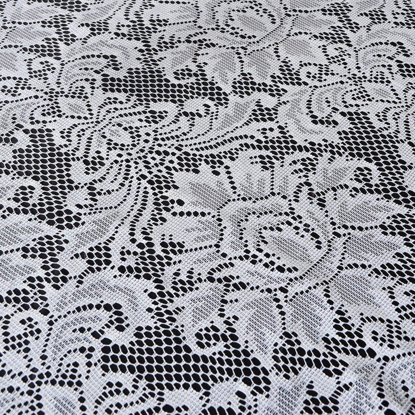 Efavormart 72" x 72" Jolly Good Lace Table Square Tablecloth Overlay-White Square Tablecloth Cover for Wedding Party Event Banquet