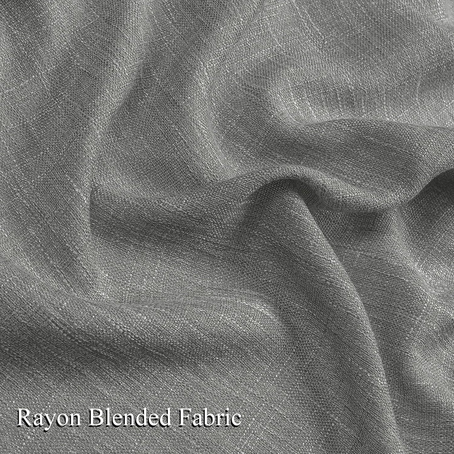 Vision Home Pinch Pleated Gray Semi Sheer Curtains Textured Light Filtering Window Curtains 63 inch for Living Room Bedroom Rayon Blended Charcoal Grey Pinch Pleat Drapes with Hooks 2 Panels 40"Wx63"L