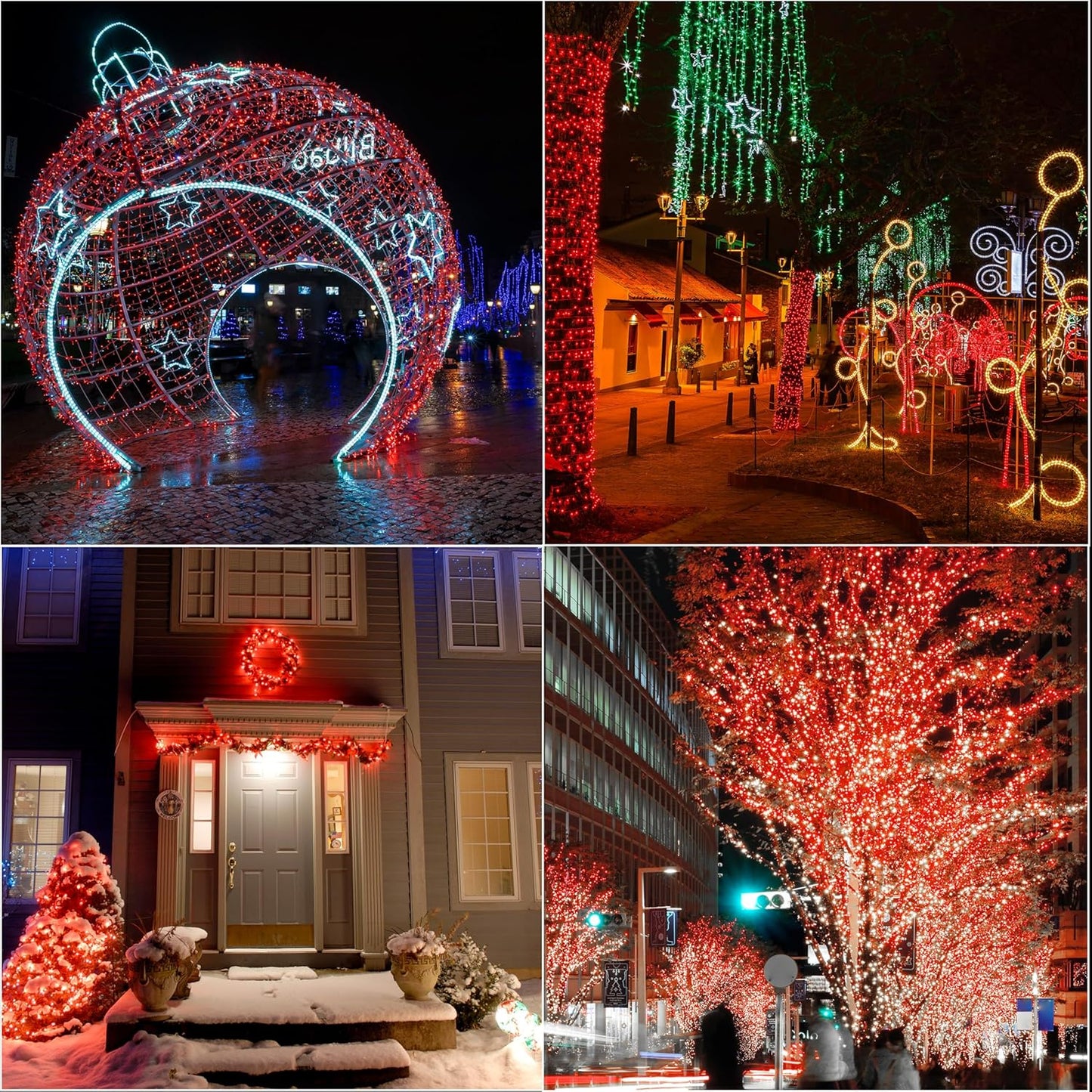 LAMPHOME 33ft Christmas Decorative Mini Lights, 100 LED Transparent Wire Fairy Starry String Lights Plug in, 11 Lighting Modes, for Indoor Outdoor Xmas Tree Wedding Party Decoration (red)