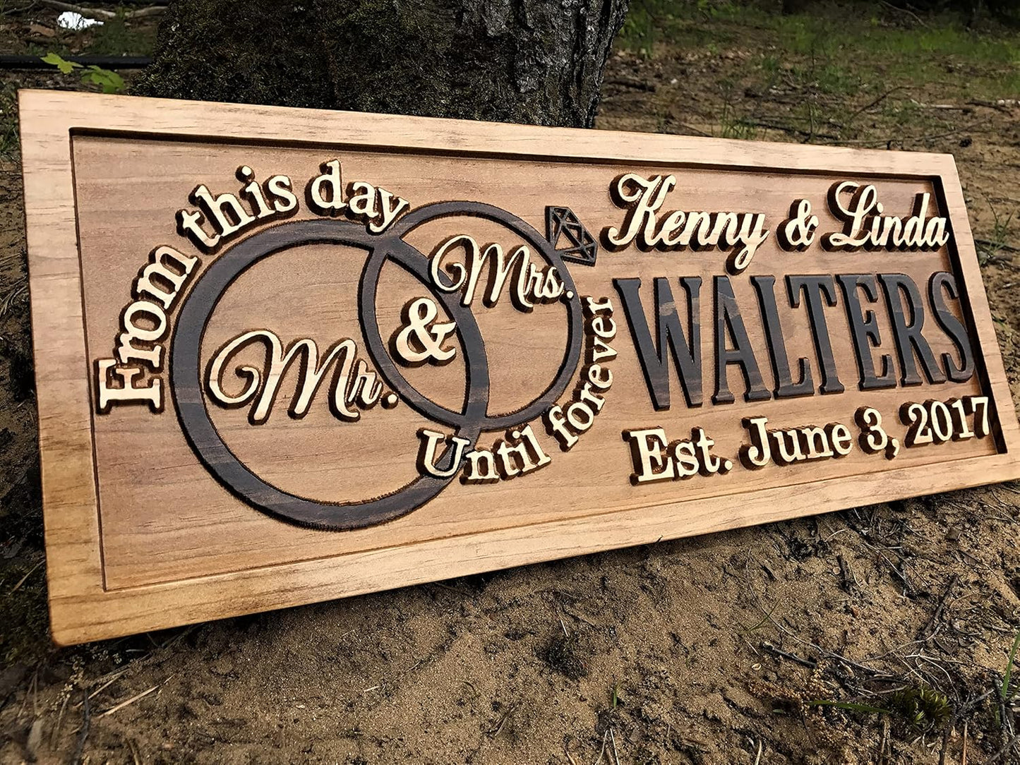 Mr and Mrs Sign | Wood Wedding Gift | Wooden Bridal Shower Gift | Custom Engagement Sign | Established Marriage Decor | Personalized Couple Gift | Last Name Established Sign | Anniversary