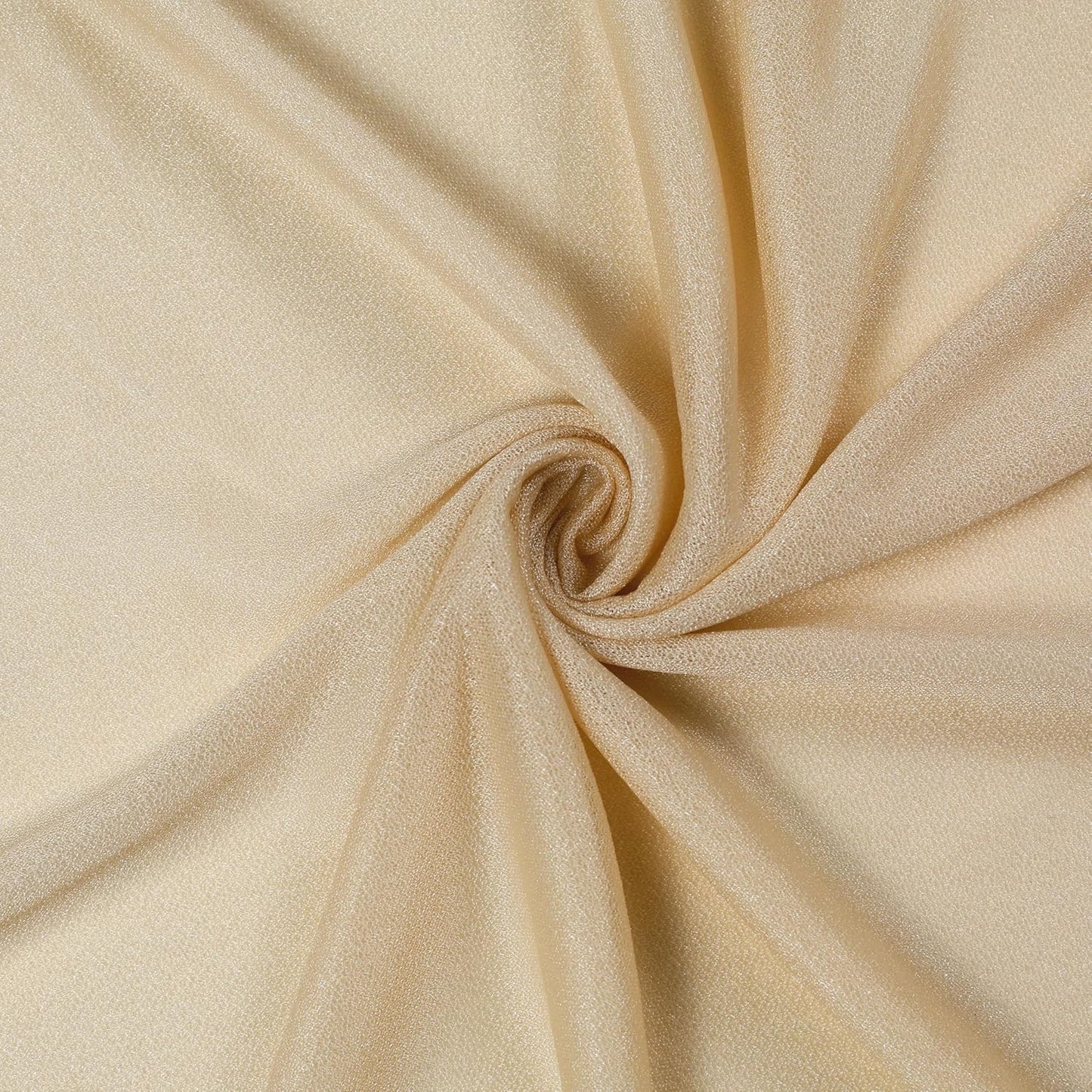 VDS Pack of 2 Panel (30 Inch X 40 Feet) Wedding Arch Draping Fabric Sheer Chiffon Fabric Drapery for Wedding Ceremony Reception Swag Backdrop Canopy Chuppah ARBO Altars Decoration (Champagne)