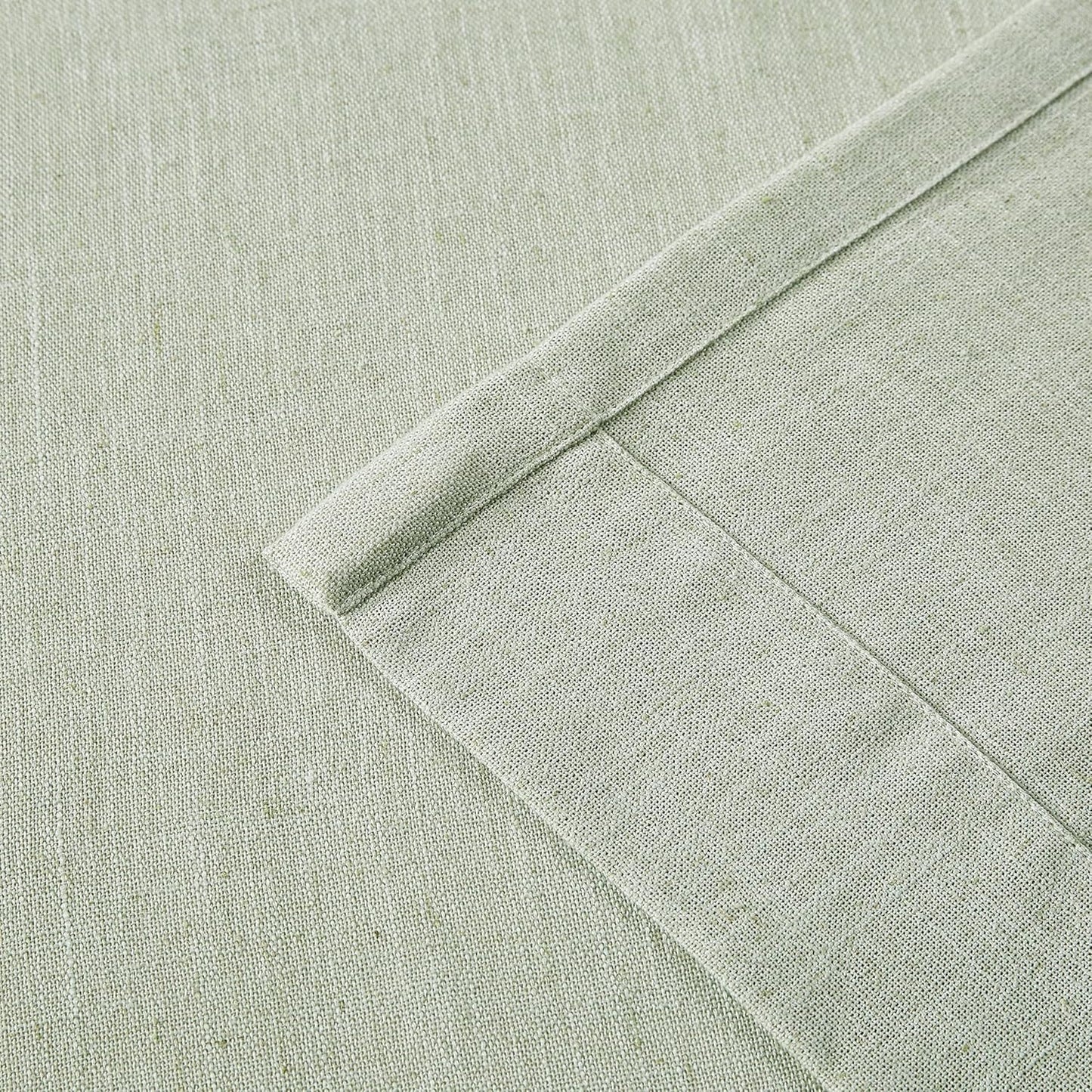 Vision Home Soft Green Pinch Pleated Semi Sheer Curtains Textured Linen Blended Light Filtering Window Curtains 72 inch for Living Room Bedroom Patio Pinch Pleat Drapes with Hooks 1 Panel 60" Wx72 L