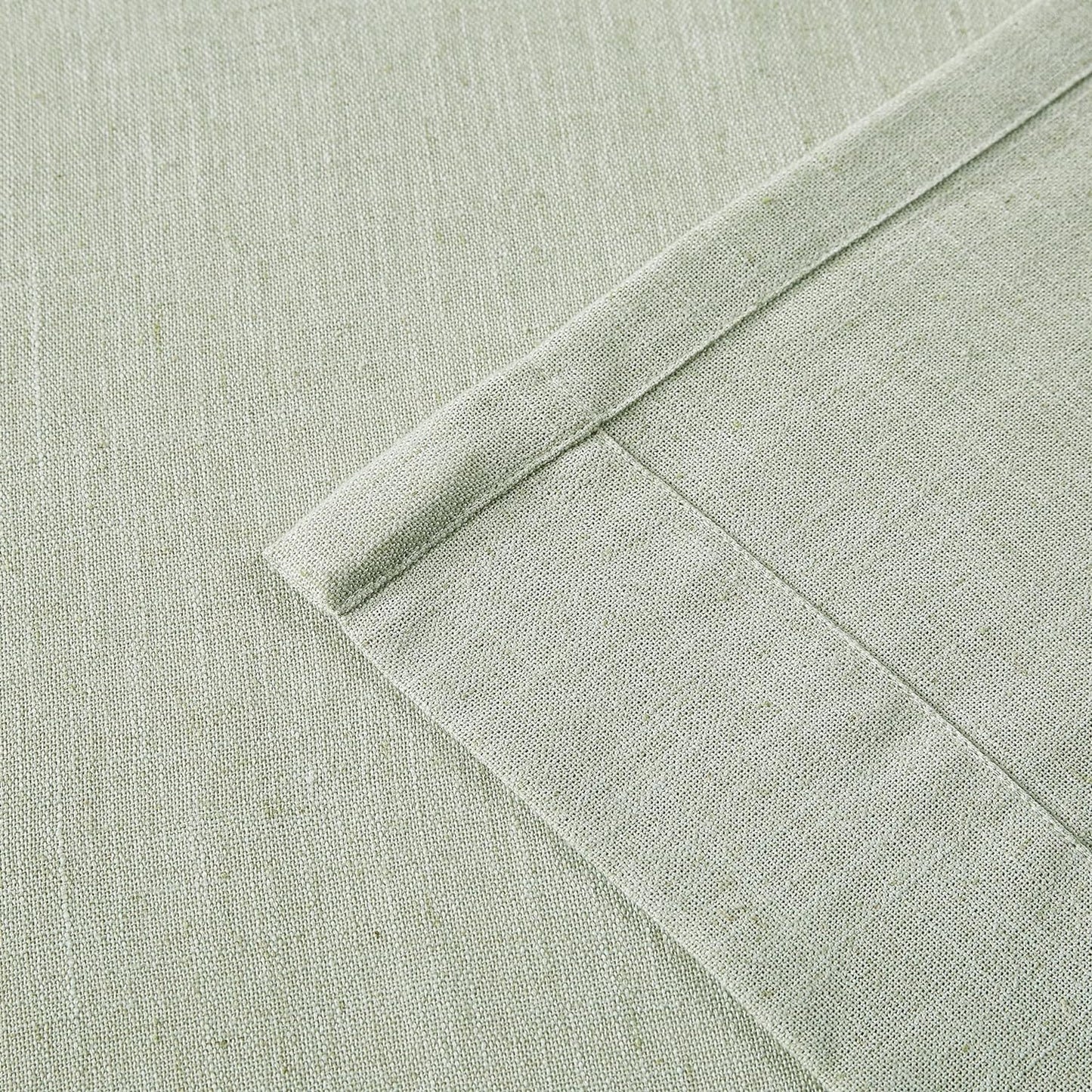 Vision Home Pinch Pleated Semi Sheer Curtains Textured Linen Blended Light Filtering Window Curtains 84 inch for Living Room Bedroom Pinch Pleat Drapes with Hooks 2 Panels 40" Wx84 L,Soft Green