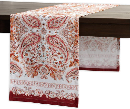 Maison d' Hermine Table Runner 100% Cotton Single Layer Table Runners 90 inches Long for Thanksgiving Christmas Decorations Home Kitchen Dining Party Wedding (Orient, 14.5" x 90")