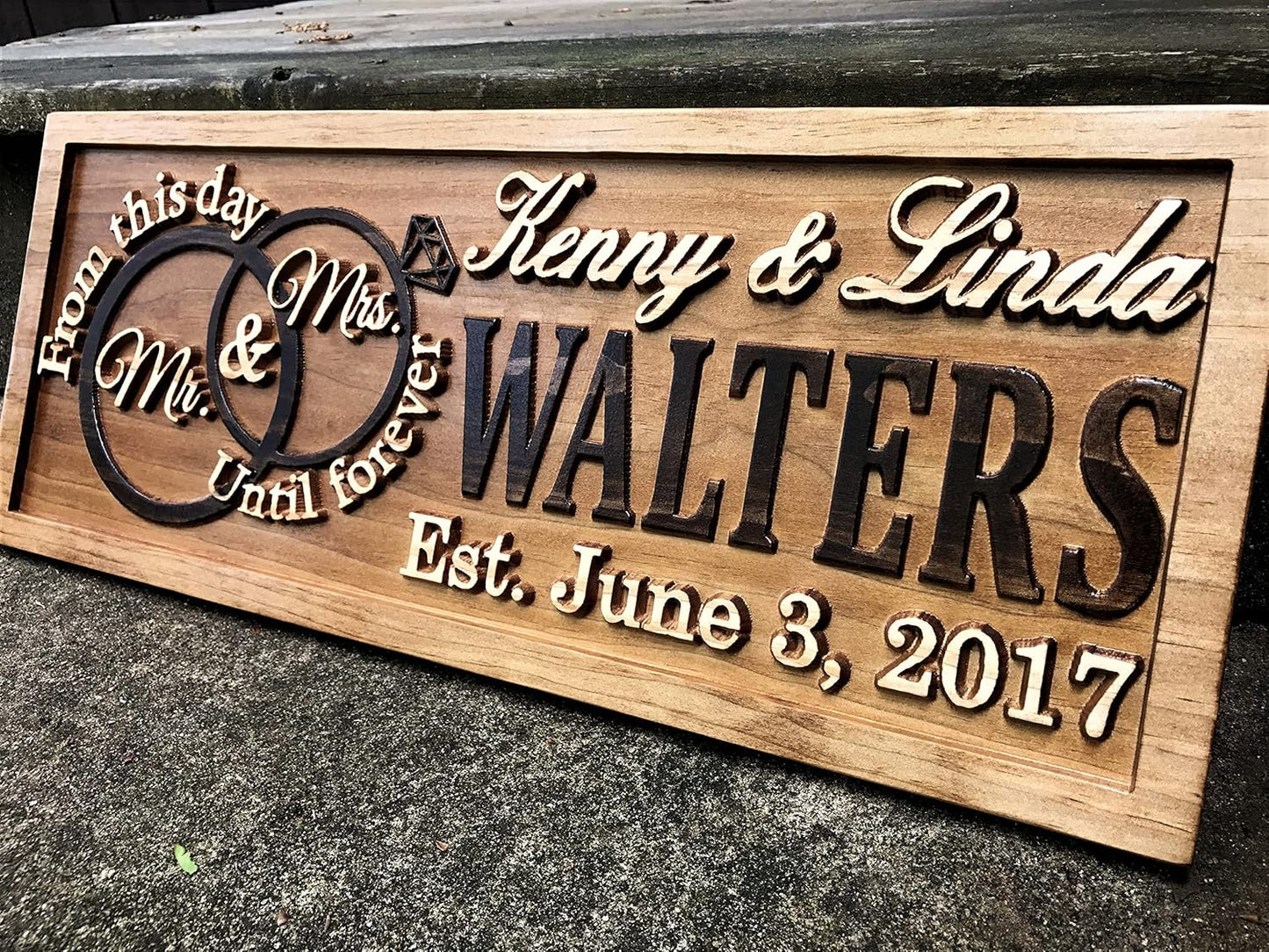 Mr and Mrs Sign | Wood Wedding Gift | Wooden Bridal Shower Gift | Custom Engagement Sign | Established Marriage Decor | Personalized Couple Gift | Last Name Established Sign | Anniversary
