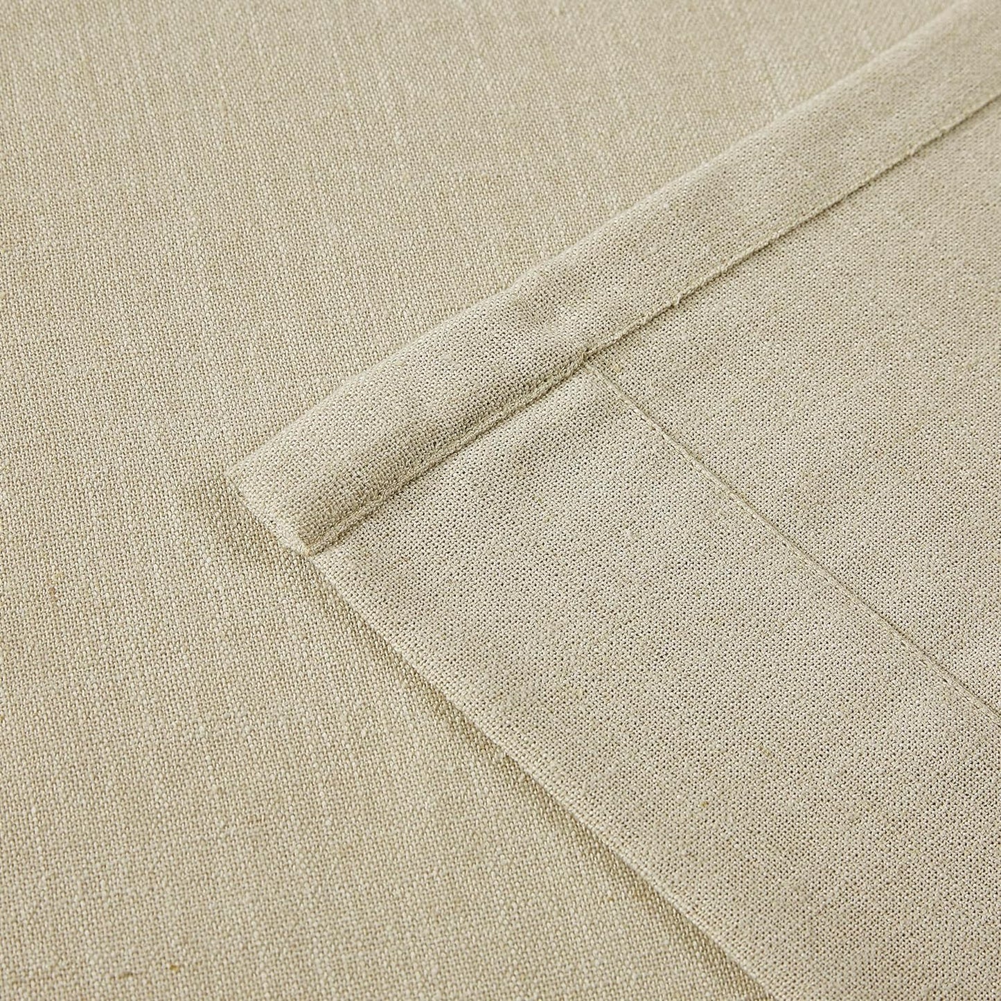 Vision Home Sand Pinch Pleated Semi Sheer Curtains Textured Linen Blended Light Filtering Window Curtains 72 inch for Living Room Bedroom Patio Pinch Pleat Drapes with Hooks 1 Panel 60" Wx72 L