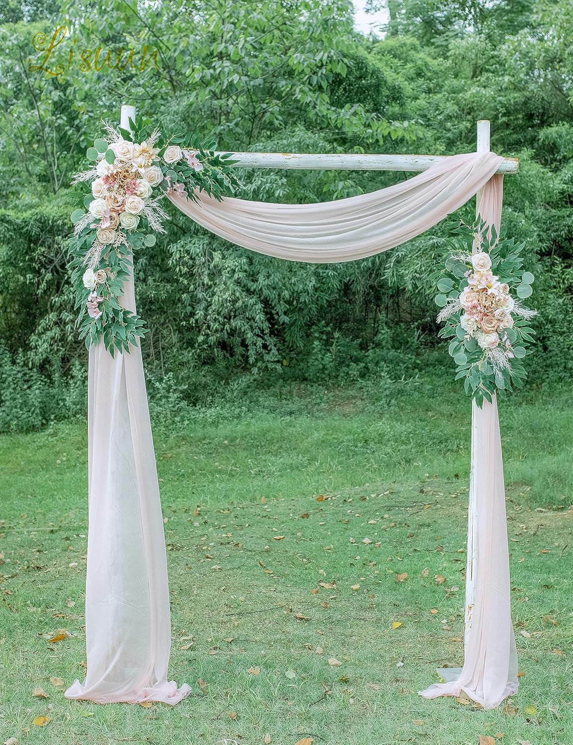 Wedding Arch Flowers, Artificial Flowers for Decoration, Large Flower Swag for Boho Styles Wedding Ceremony Floral Decor - Pack of 2