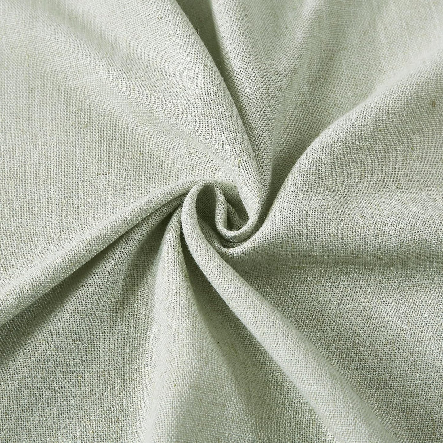 Vision Home Light Green Pinch Pleated Semi Sheer Curtains Textured Linen Blended Light Filtering Window Curtains 90 inch for Living Room Bedroom Patio Pinch Pleat Drapes with Hooks 1 Panel 60" Wx90 L