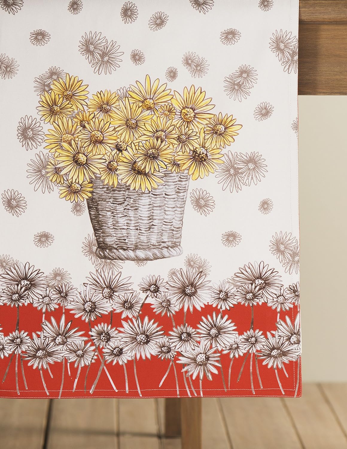 Maison d' Hermine Table Runner 100% Cotton Single Layer Table Runners 90 inches Long for Thanksgiving Christmas Decorations Home Kitchen Dining Party Wedding (Bagatelle, 14.5" x 90")