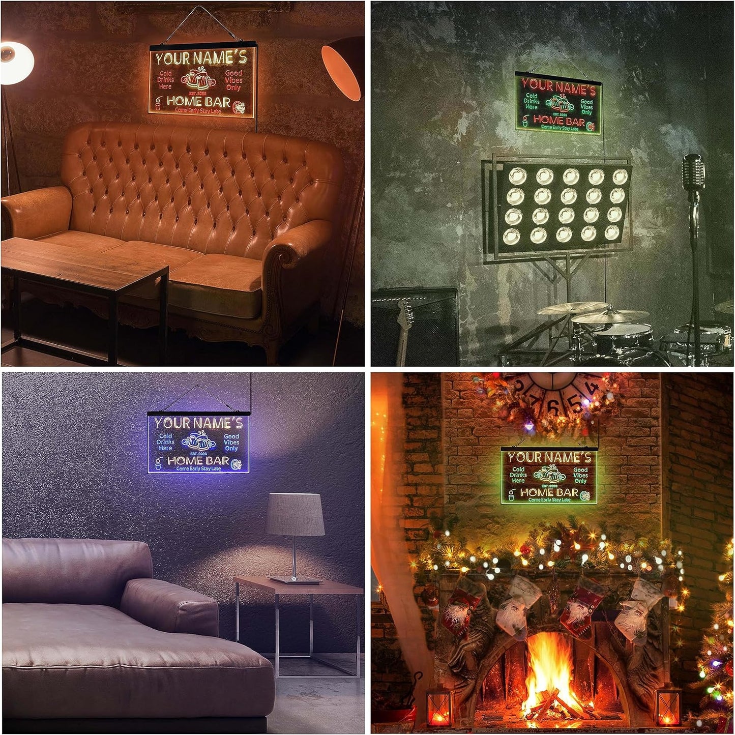 ADVPRO Personalized Your Name Custom Home Bar Beer Established Year Dual Color LED Neon Sign Green & Red 16 x 12 Inches st6s43-p1-tm-gr