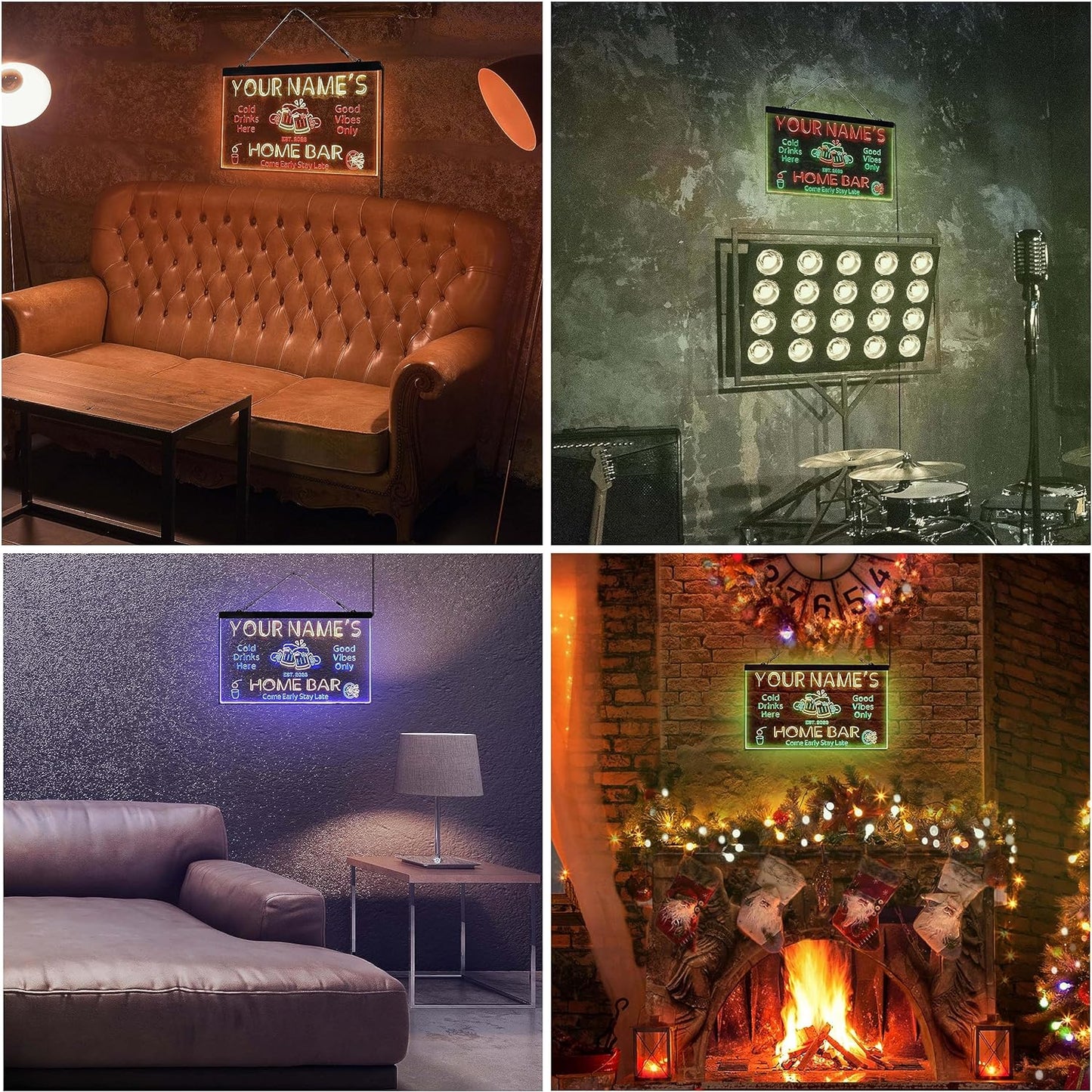 ADVPRO Personalized Your Name Custom Home Bar Beer Established Year Dual Color LED Neon Sign White & Red 16 x 12 Inches st6s43-p1-tm-wr