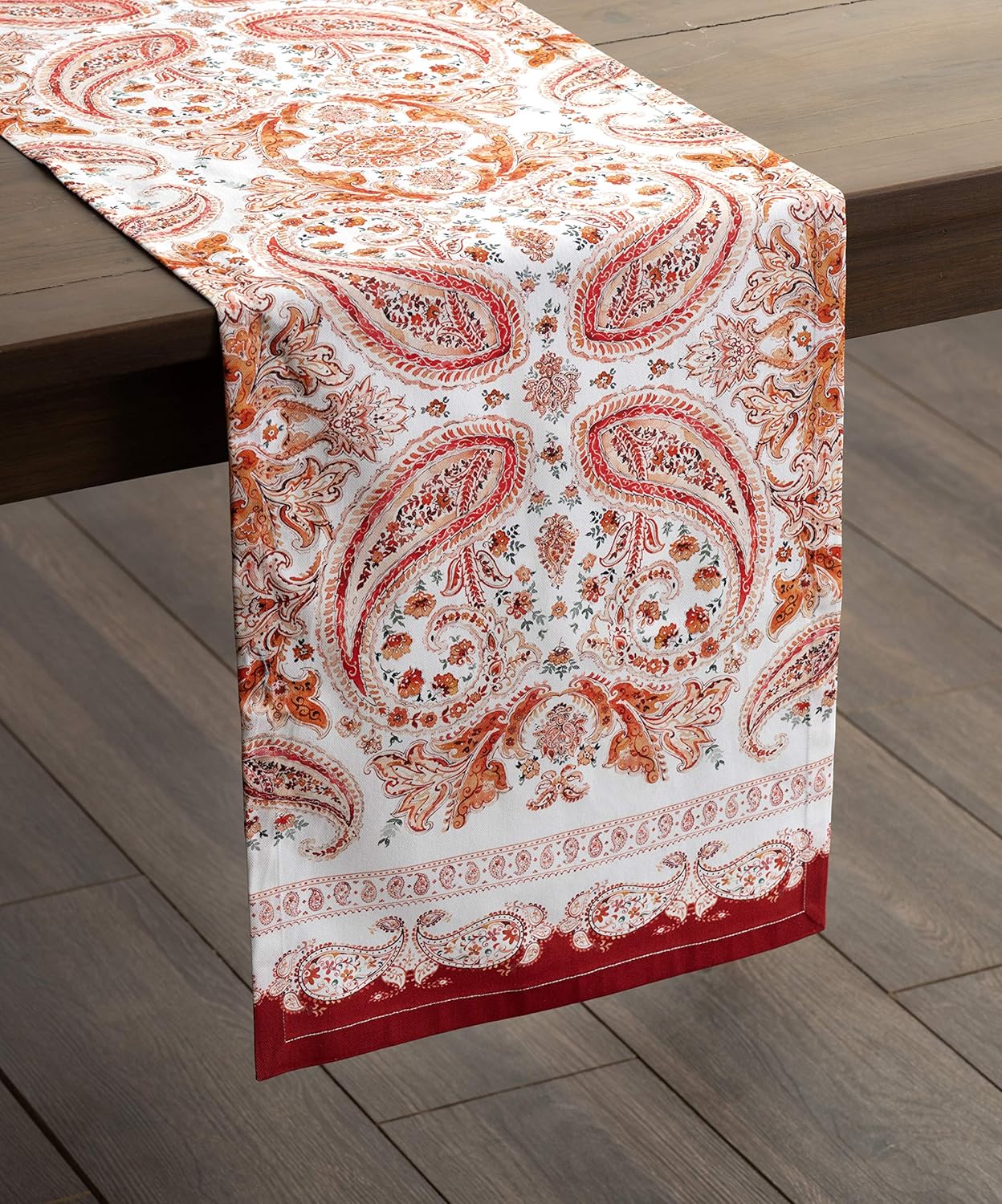 Maison d' Hermine Table Runner 100% Cotton Single Layer Table Runners 60 inches Long for Thanksgiving Christmas Decorations Home Kitchen Dining Party Wedding (Orient, 14.5" x 60")